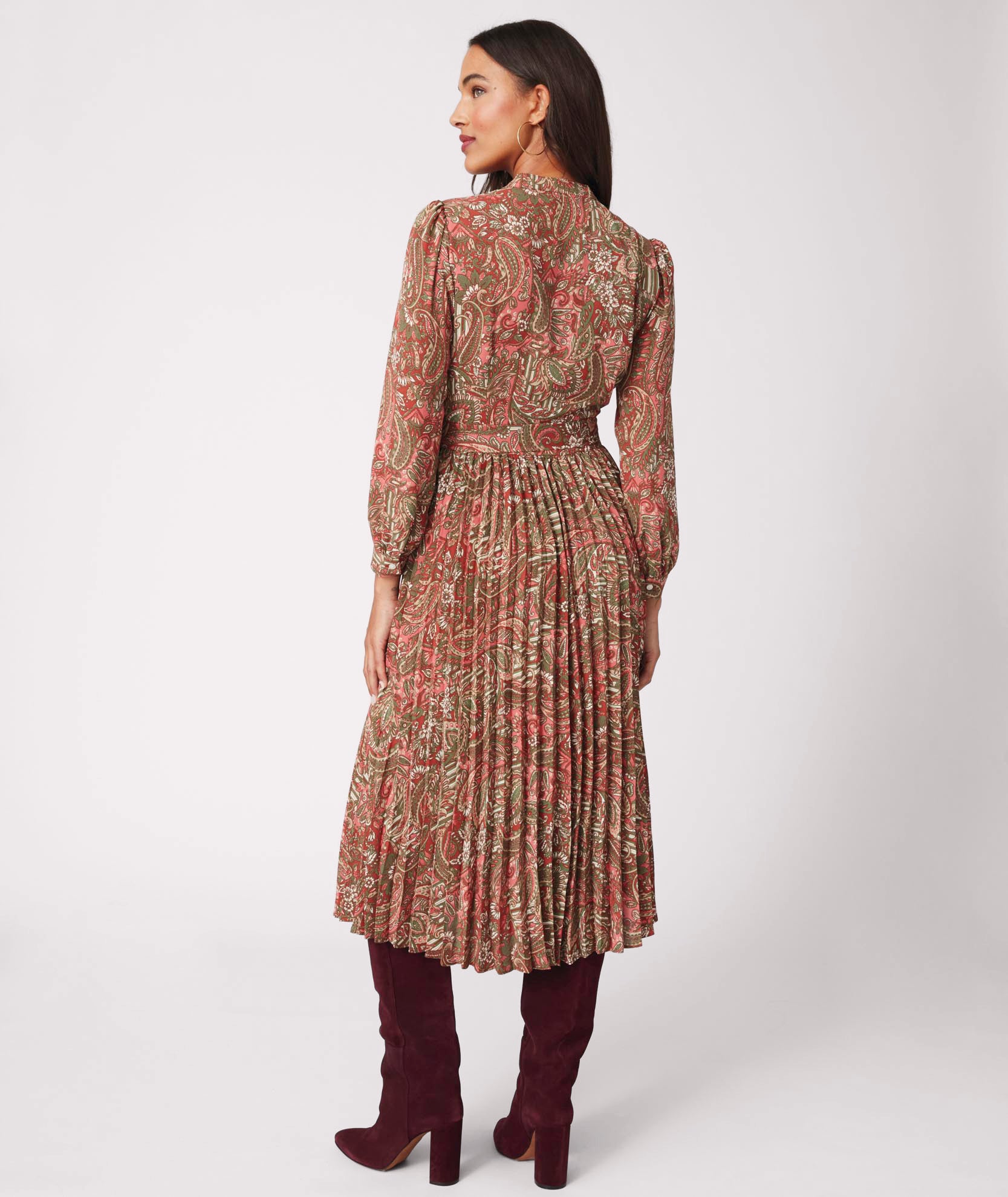 Pleated Midi Arabella Dress - Image 4
