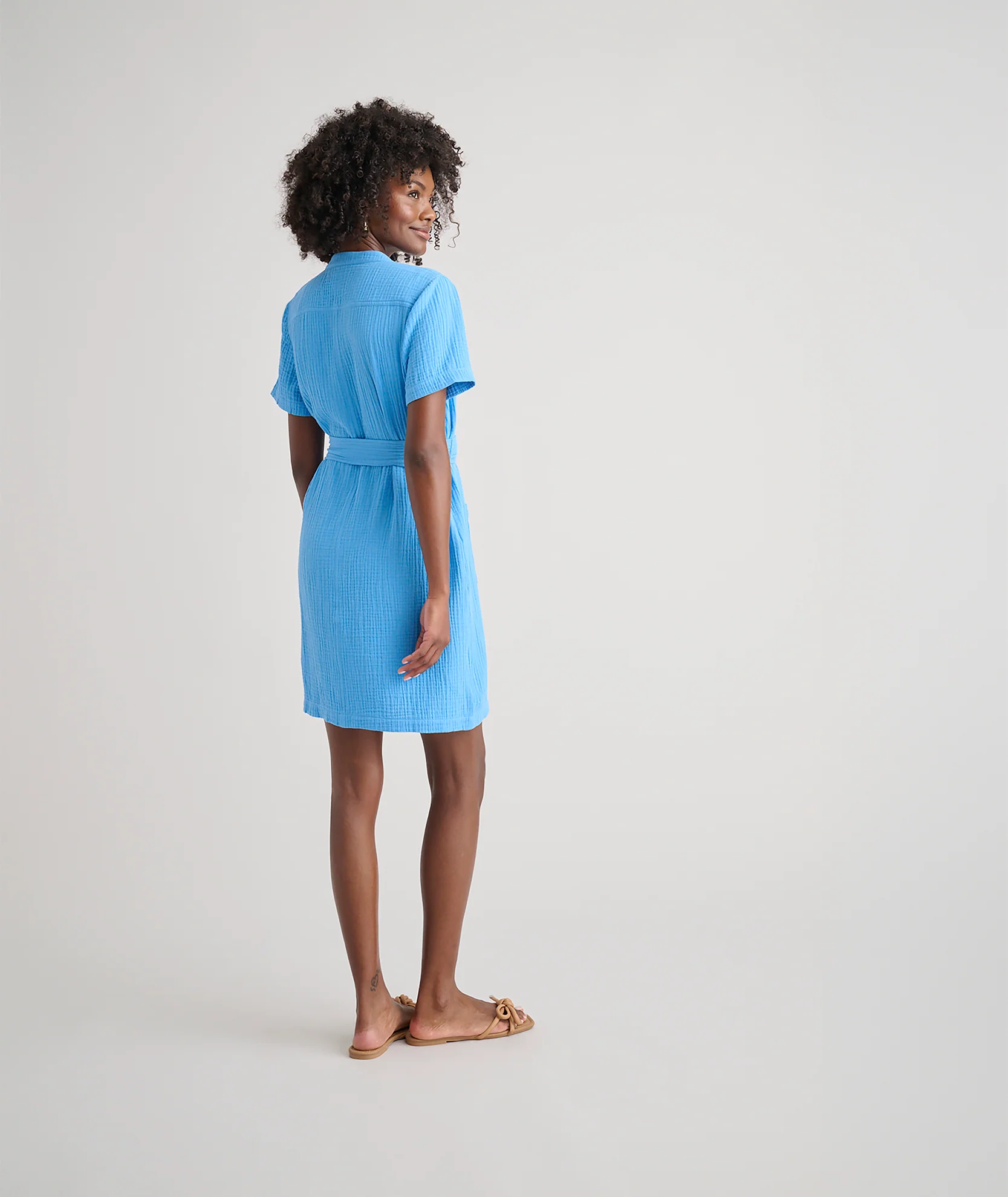 Cotton Gauze Short-Sleeve Avery Dress - Image 4