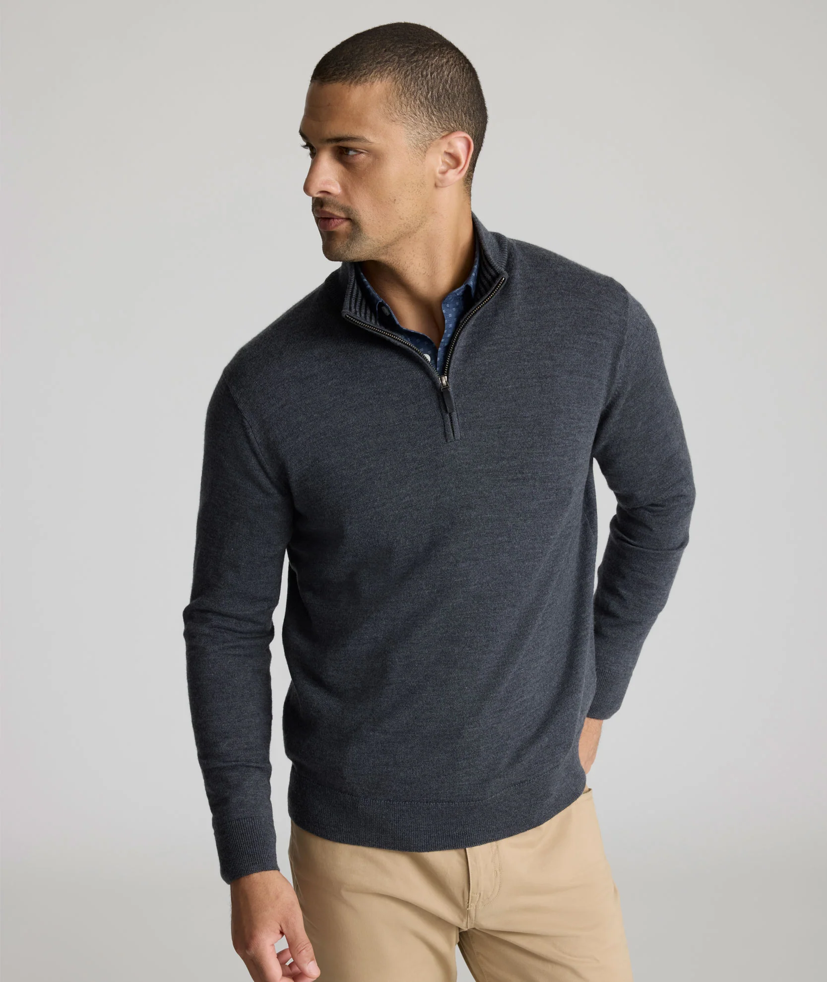 Merino Wool Quarter-Zip Sweater FINAL SALE