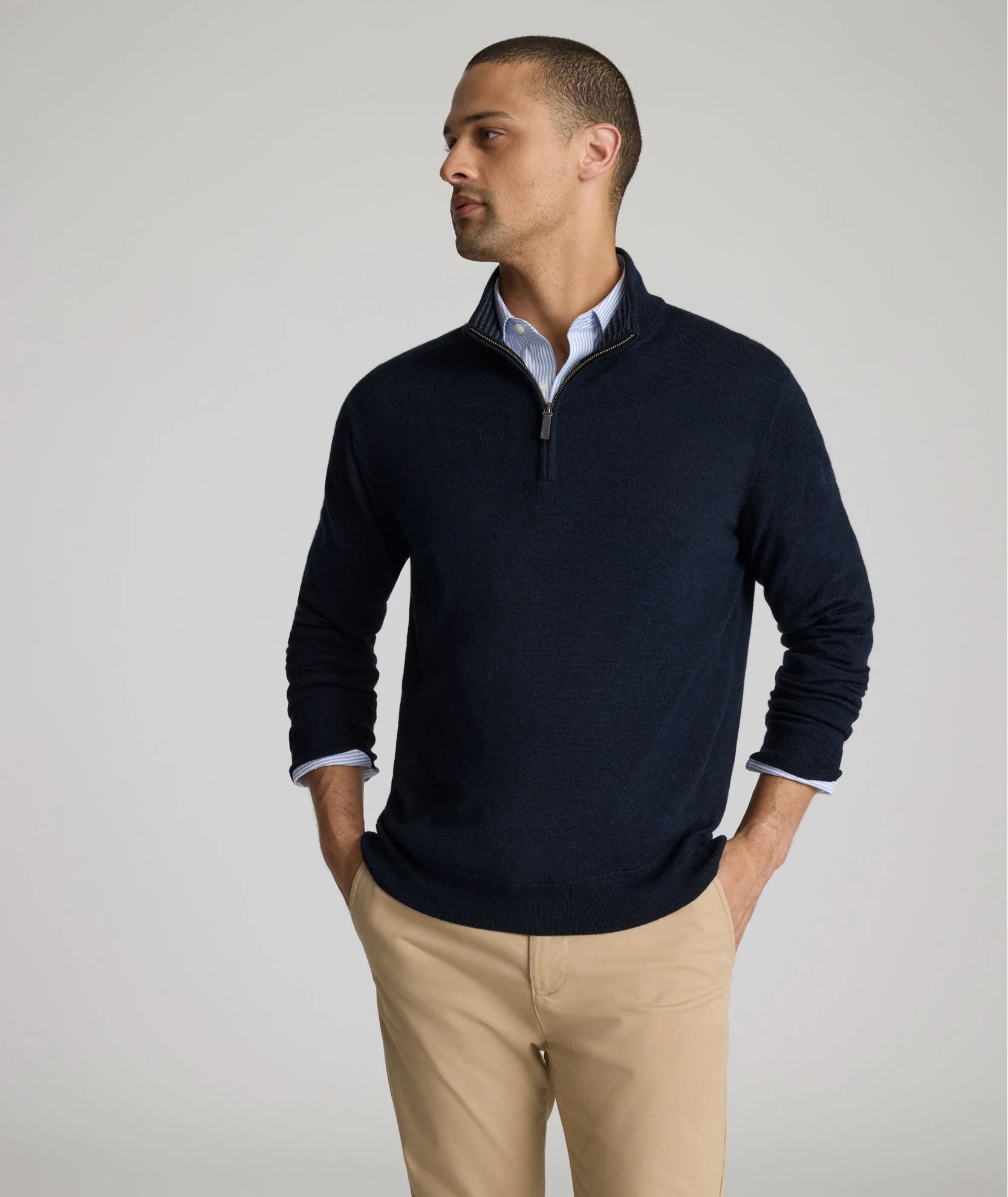 Merino Wool Quarter-Zip Sweater - FINAL SALE - Image 4