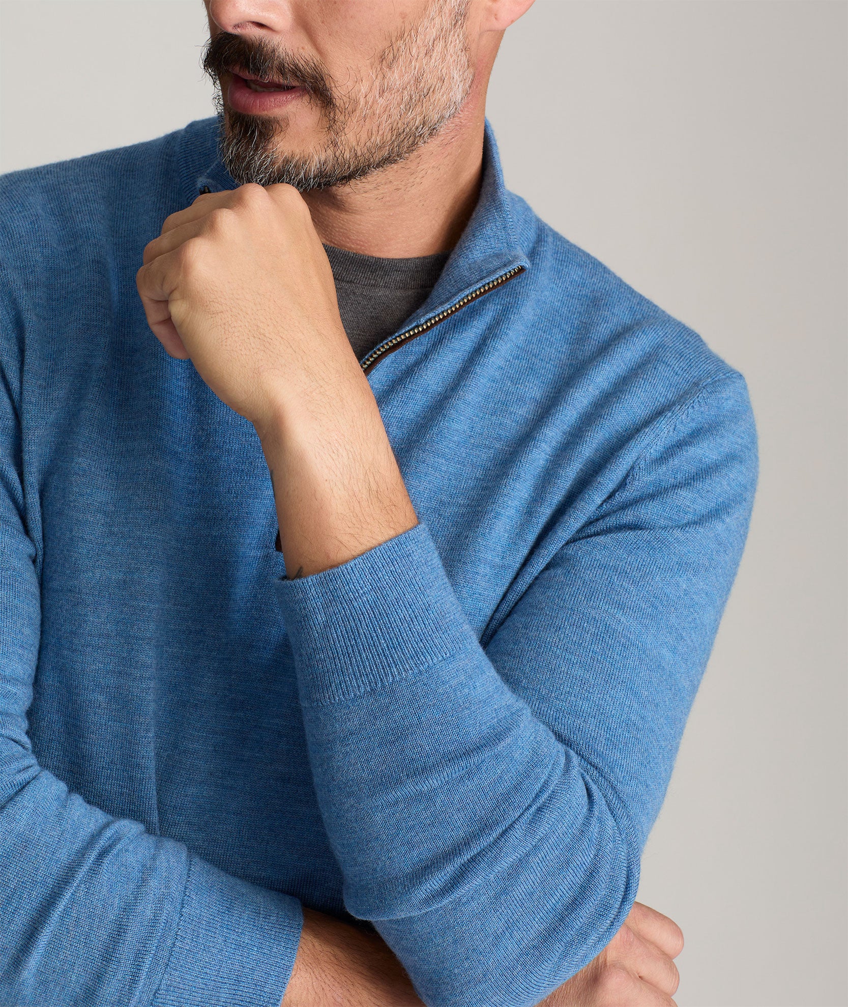 Merino Wool Quarter-Zip Sweater - FINAL SALE - Image 2
