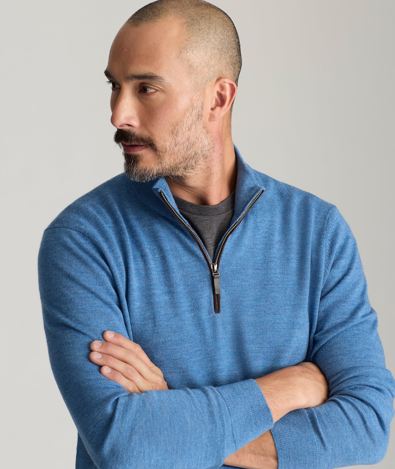 Merino Wool Quarter-Zip Sweater - FINAL SALE - Image 3