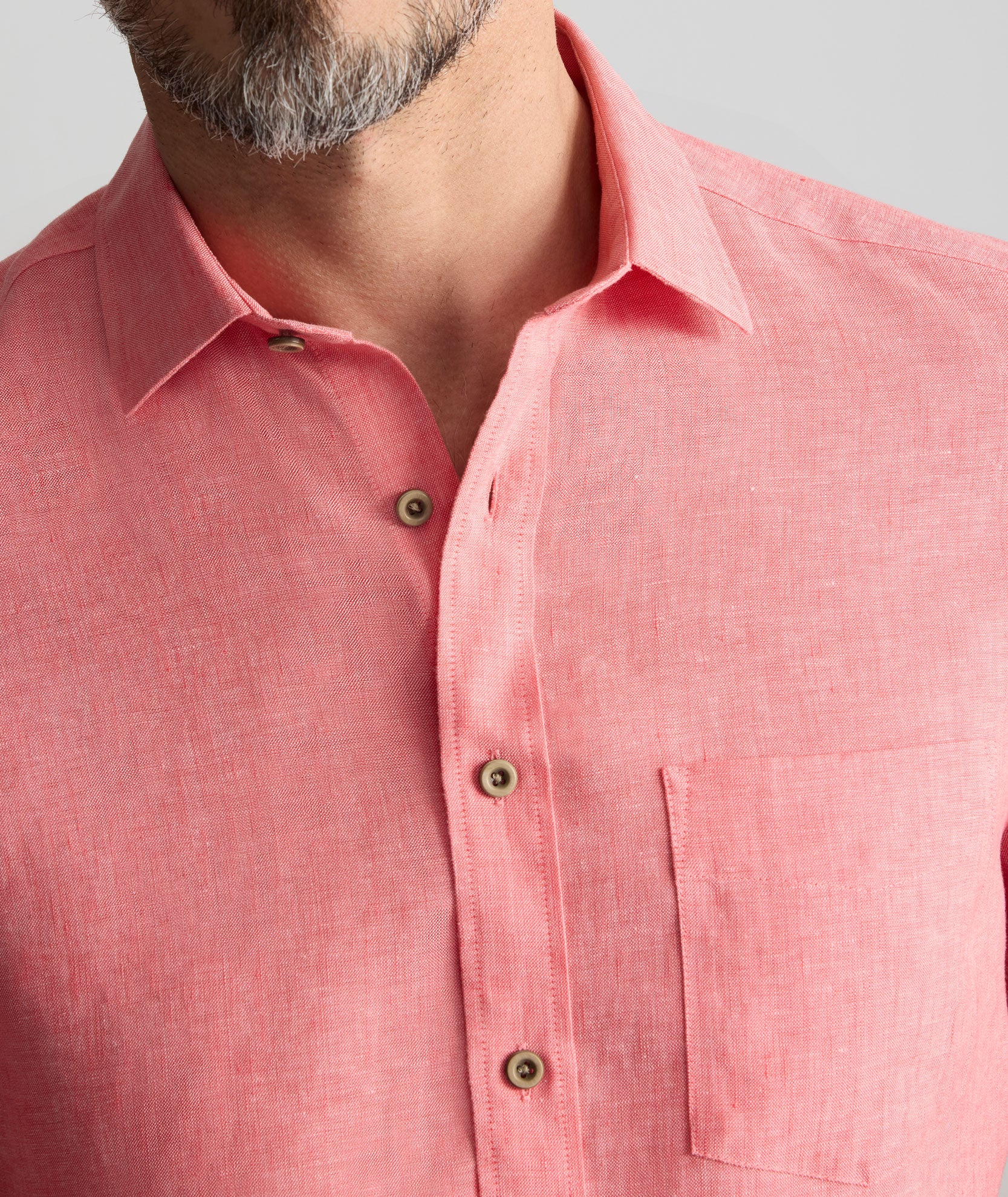 Wrinkle-Resistant Linen Short-Sleeve Cameron Shirt - Image 3