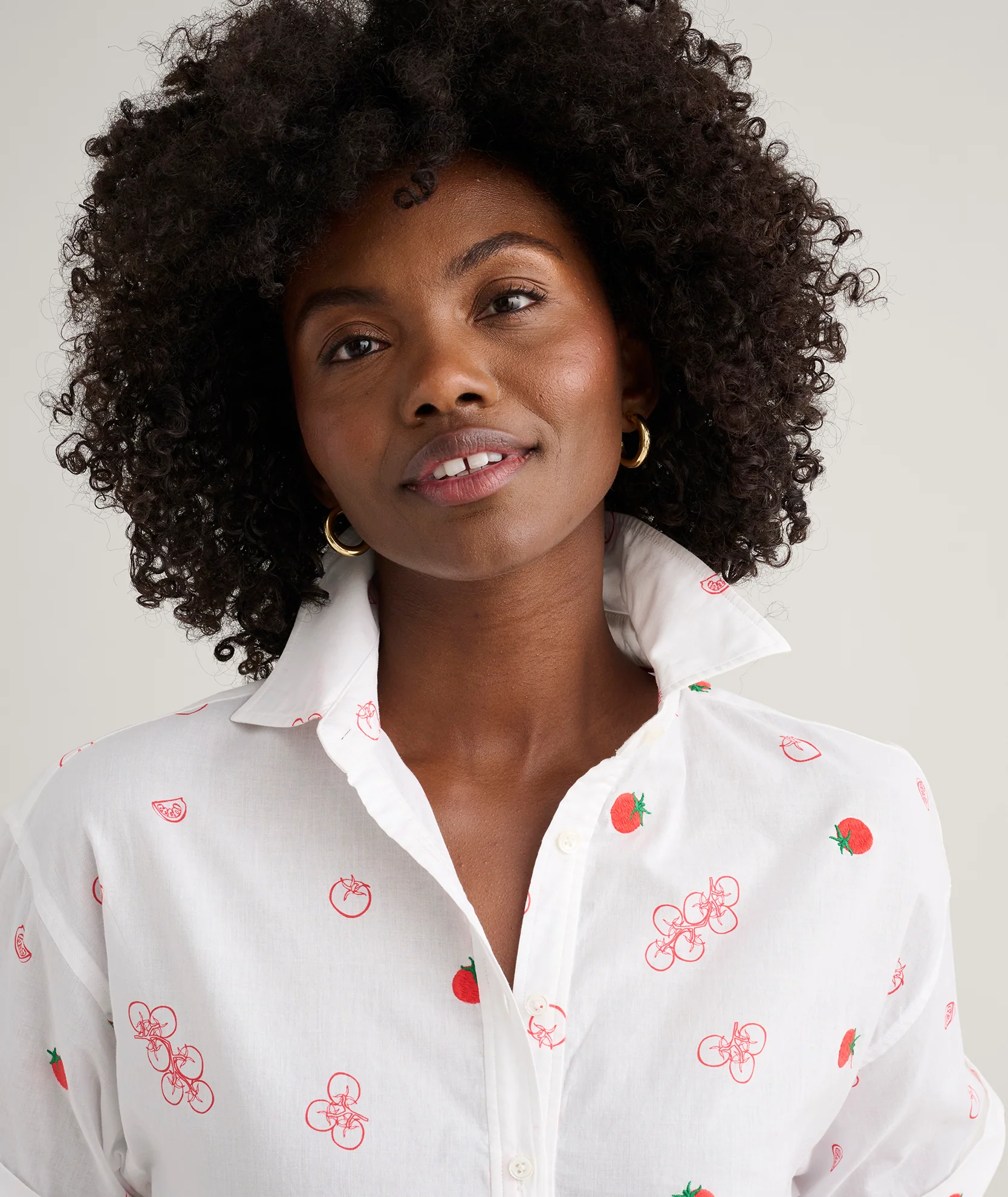 Cotton Tomato Print Chrissy Shirt - Image 2