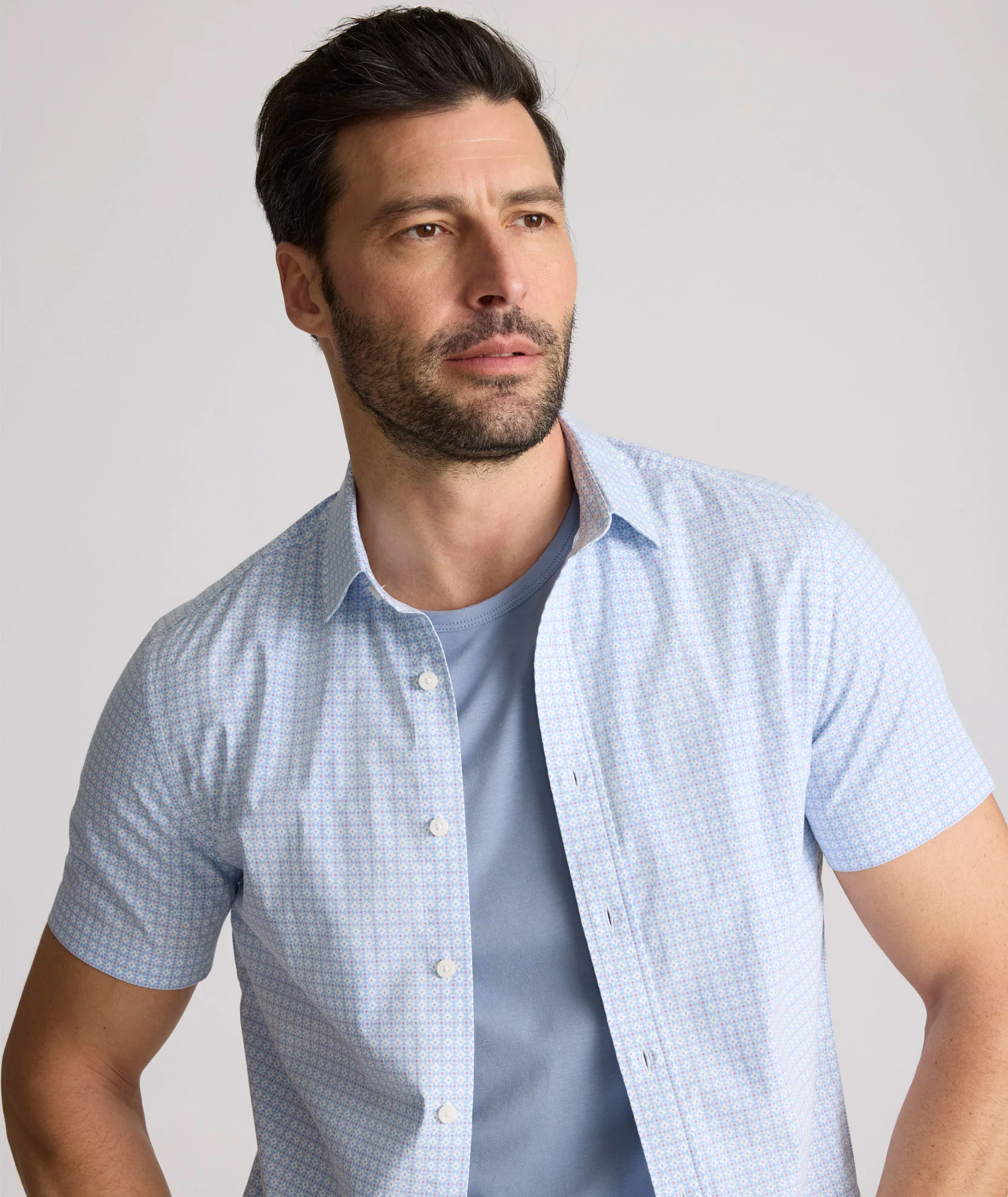Stretch Cotton Short-Sleeve Dunbar Shirt - Image 3
