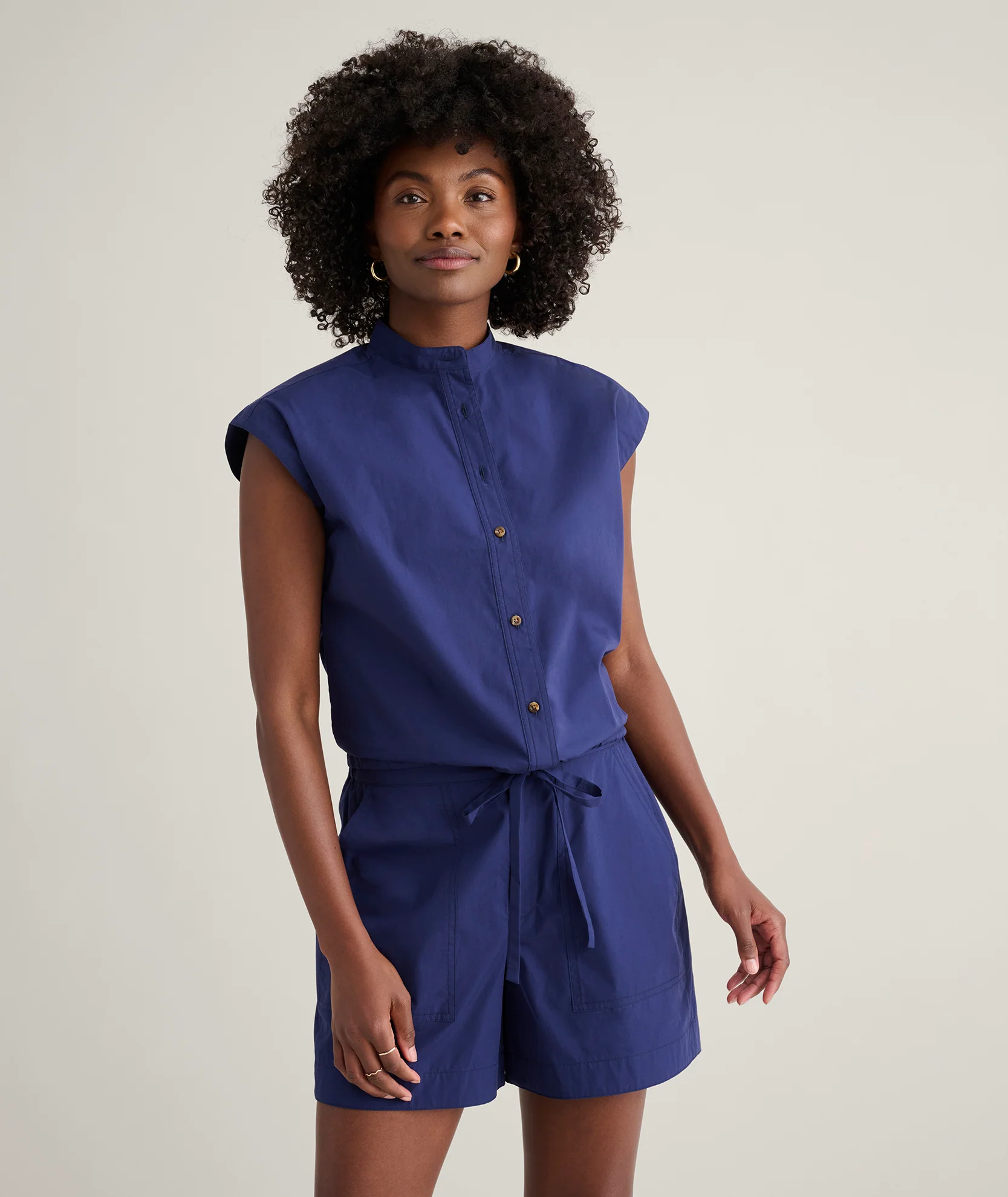 Cotton Poplin Drawstring Elsa Shirt