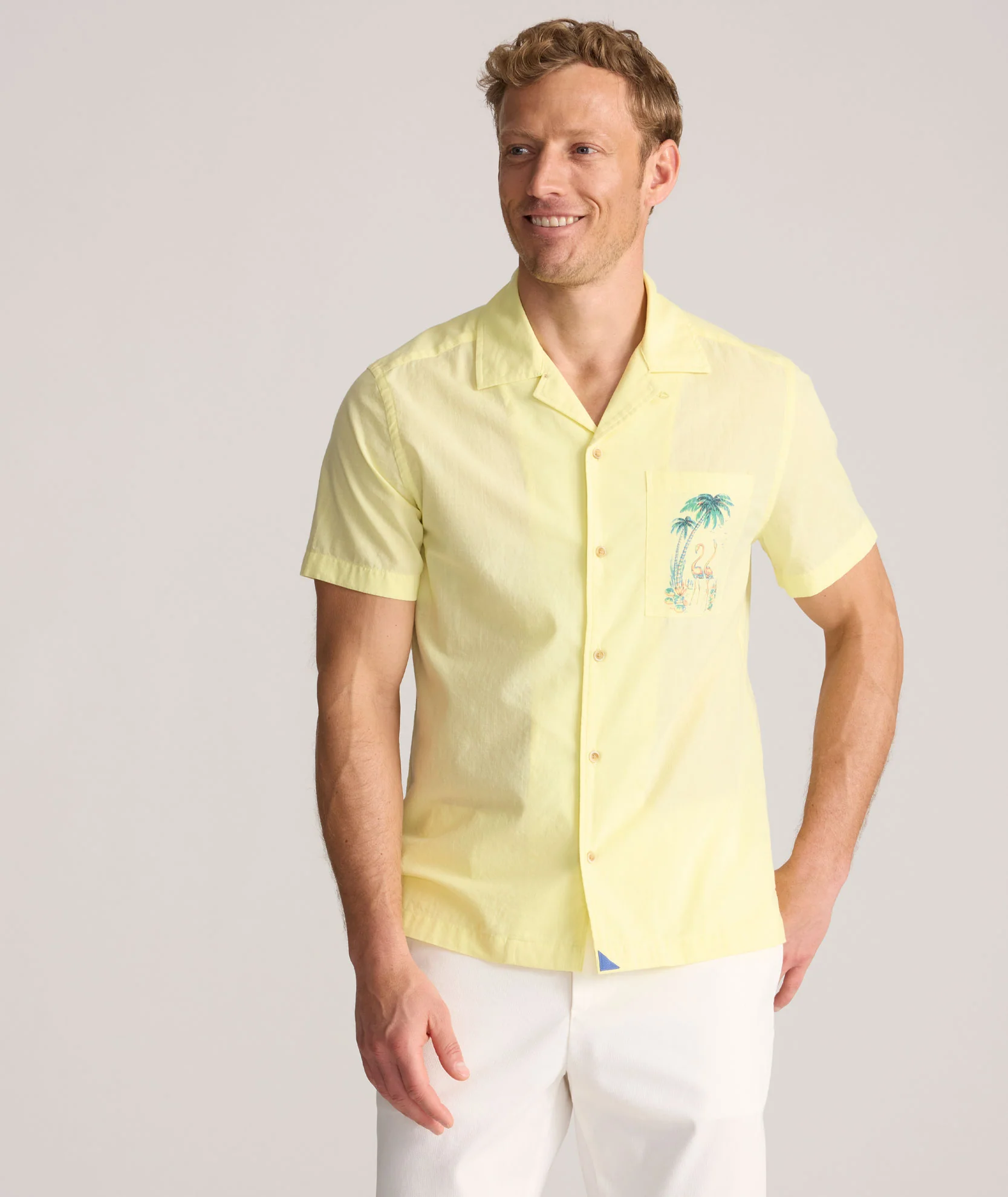Vintage Wash Short-Sleeve Camp Collar Shirt - Image 4