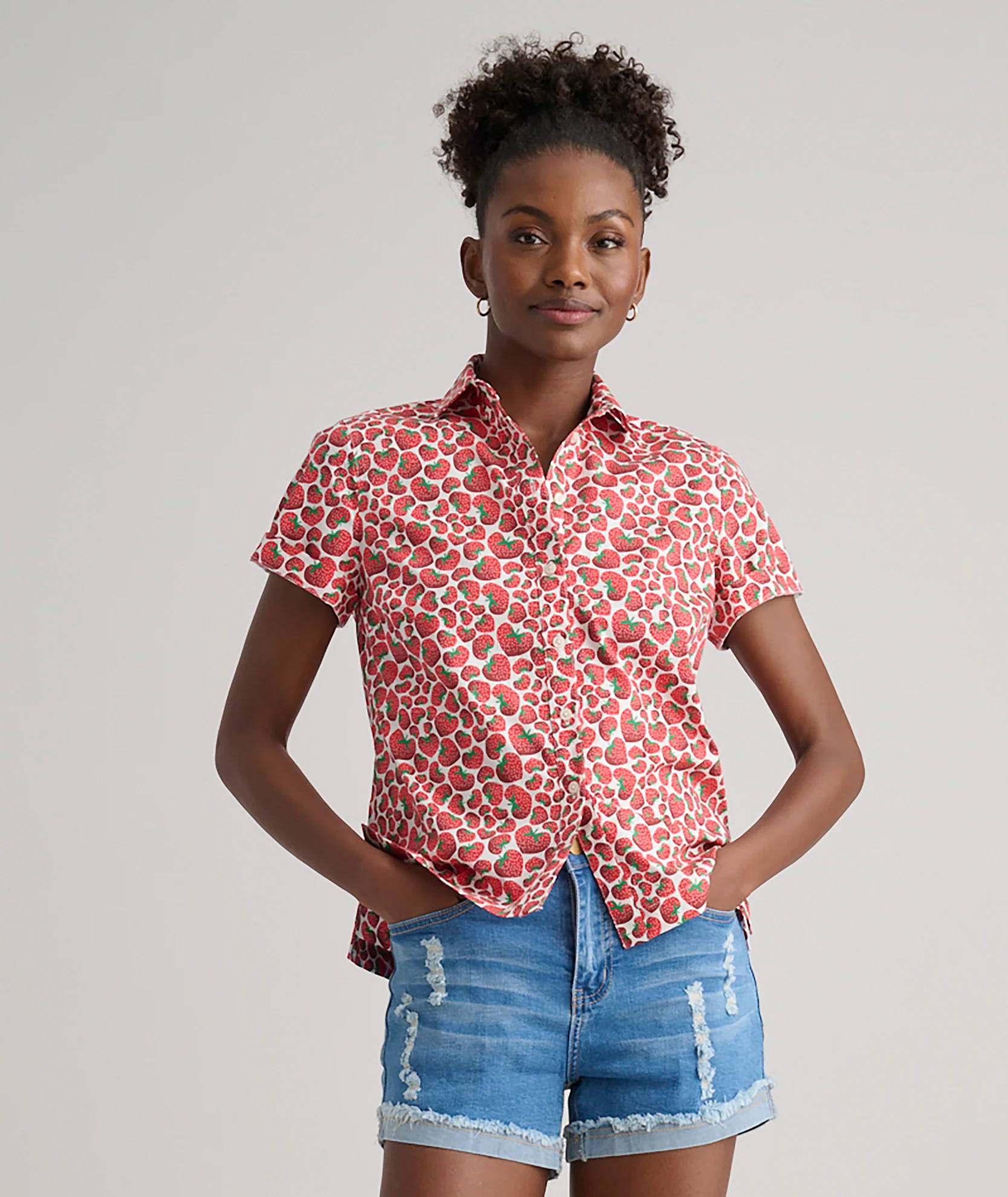 Stretch Cotton Short-Sleeve Jaime Shirt