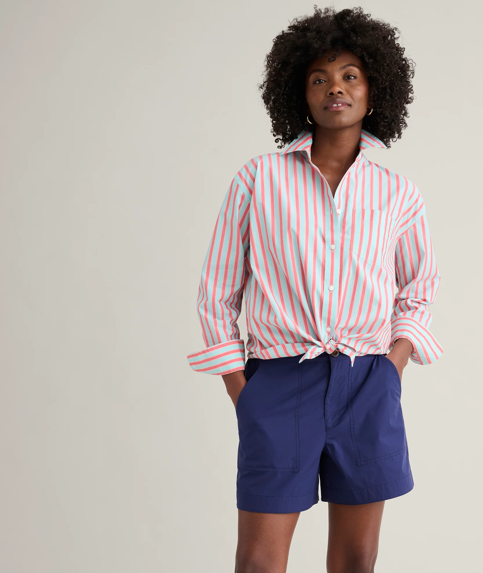 Stretch Cotton Poplin Relaxed Fit Melanie Shirt - Image 3