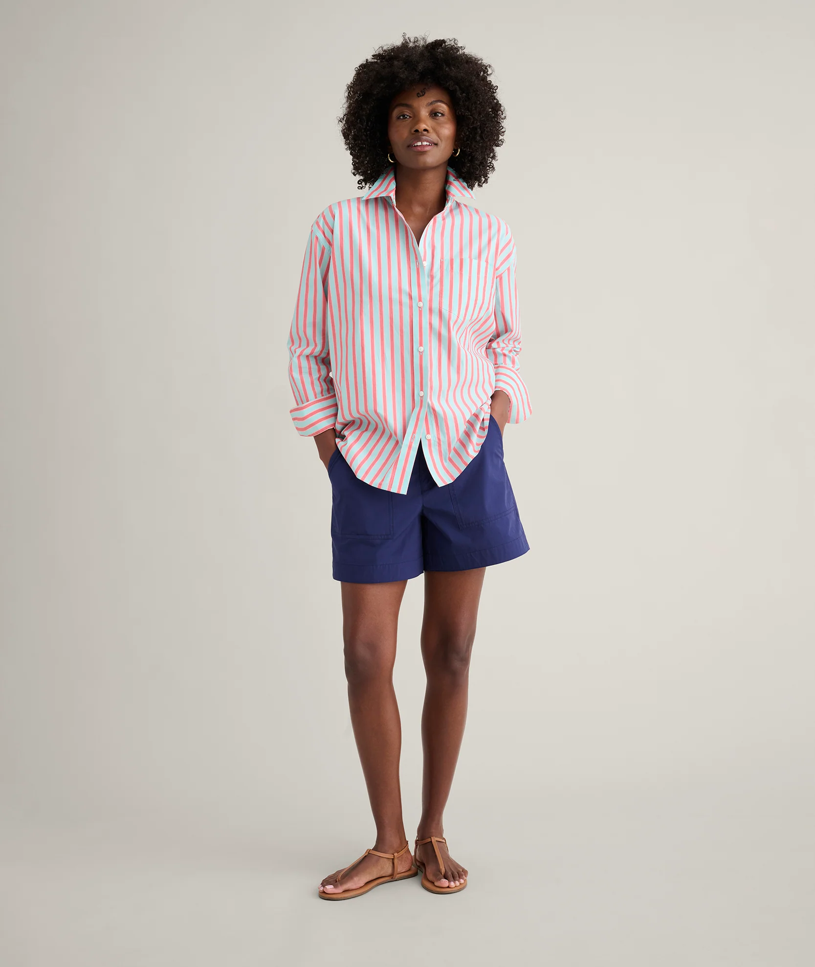 Stretch Cotton Poplin Relaxed Fit Melanie Shirt - Image 5