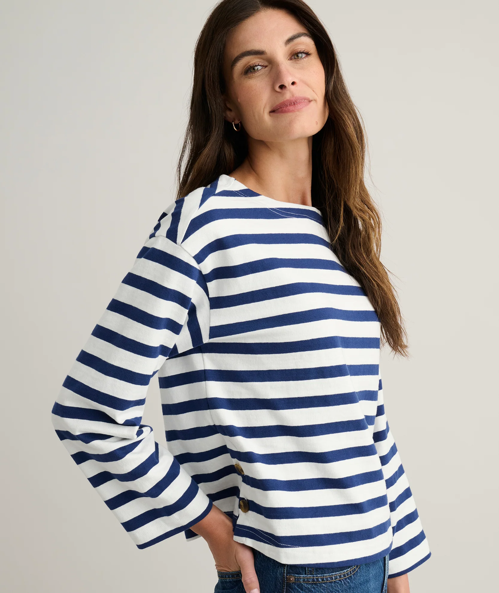 Cotton Jersey Mille Stripe Tee - Image 3