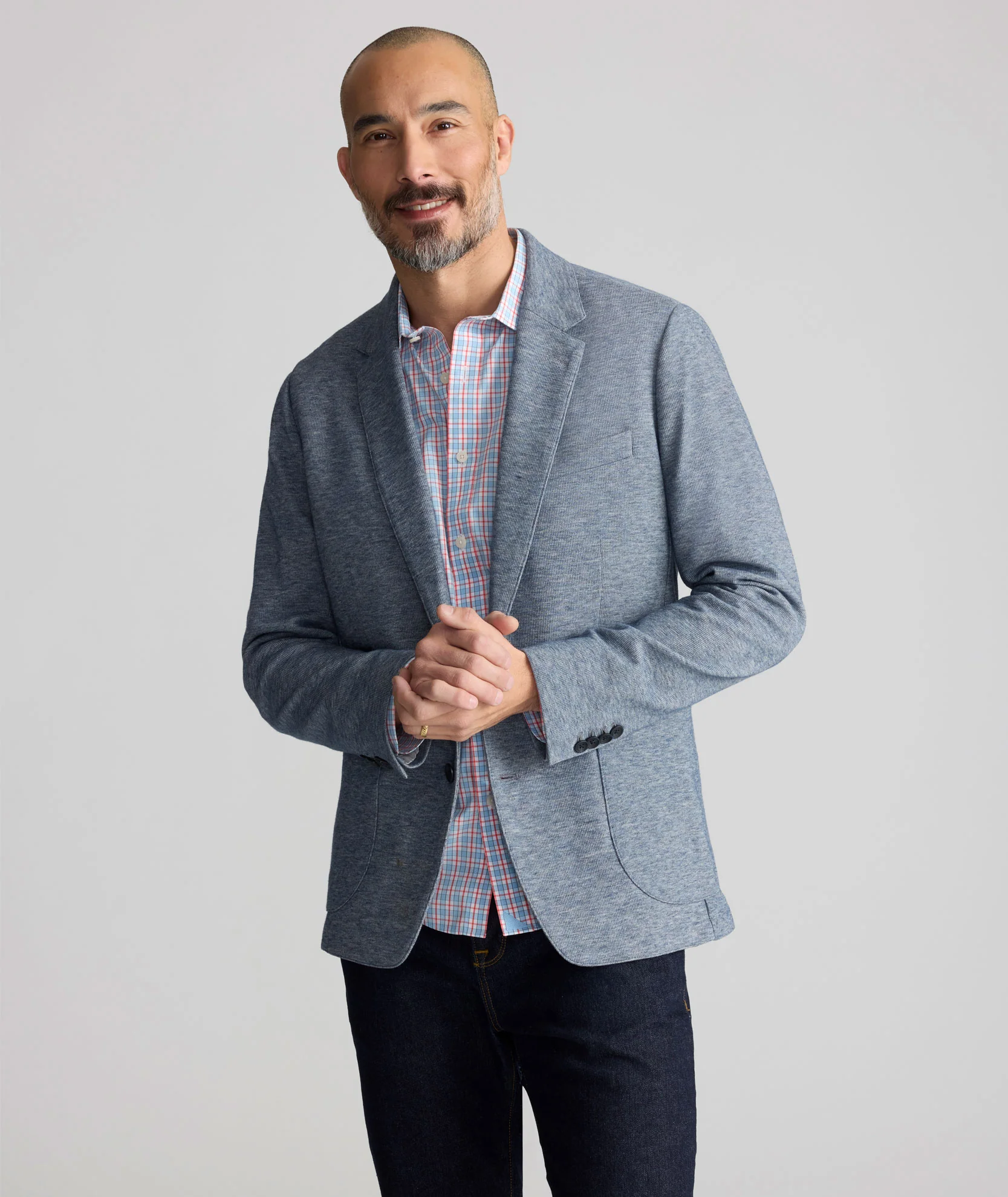 Italian Cotton-Blend Knit San Oro Sport Coat