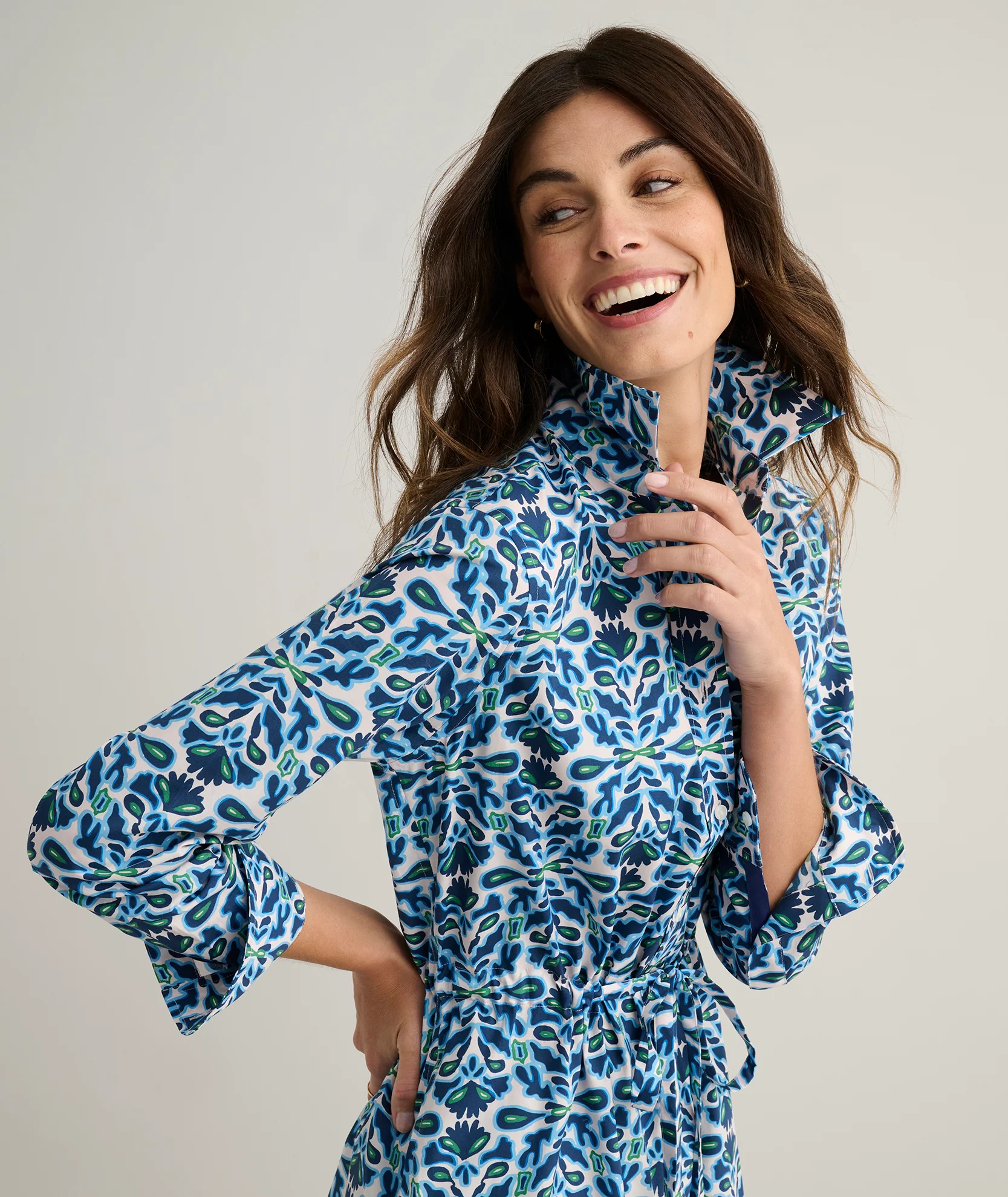 Stretch Cotton Poplin Taylor Shirtdress - Image 5