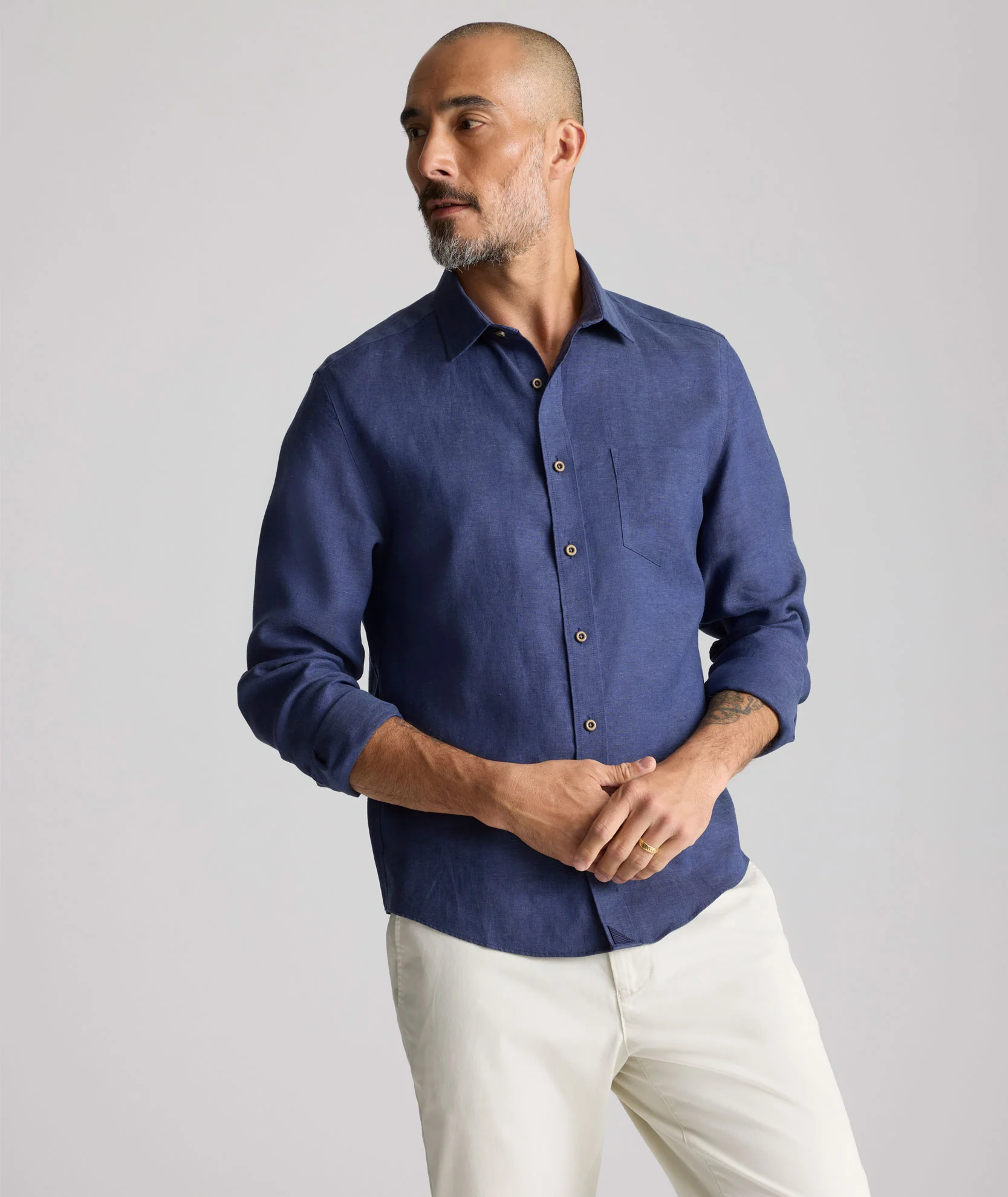 Wrinkle-Resistant Linen Vin Santo Shirt